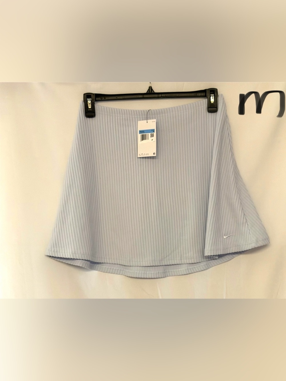 Nike Pale Blue Ribbed A-Line Mini Skirt